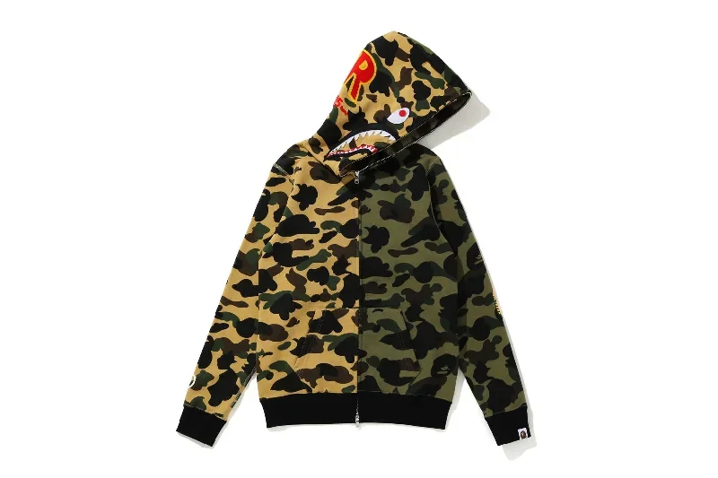 1ST CAMO HALF SHARK FULL ZIP HOODIE