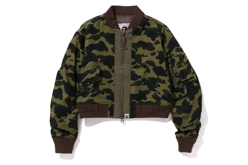 1ST CAMO CROPPED BOMBER JACKET