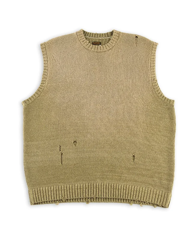 5G Cotton Knit BONE Vest - Khaki 3