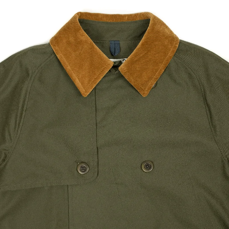 cotton-polyester-chambray-gabardine-cloth-double-breasted-raglan-sleeve-trench-coat-olive-60003