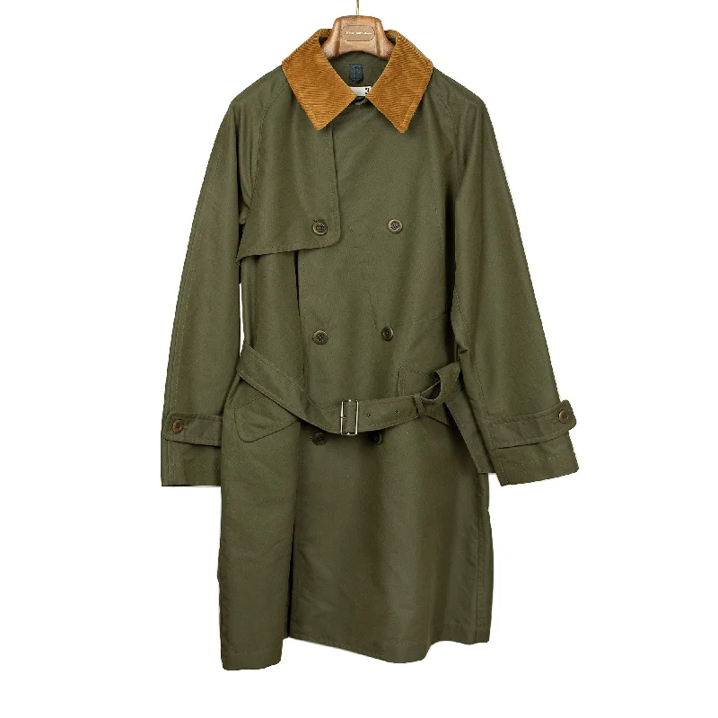 cotton-polyester-chambray-gabardine-cloth-double-breasted-raglan-sleeve-trench-coat-olive-60003