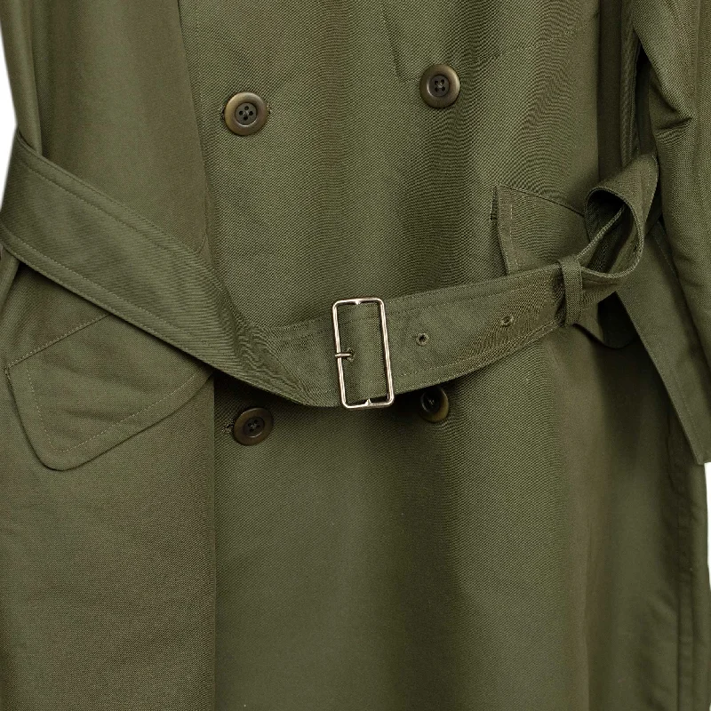 cotton-polyester-chambray-gabardine-cloth-double-breasted-raglan-sleeve-trench-coat-olive-60003