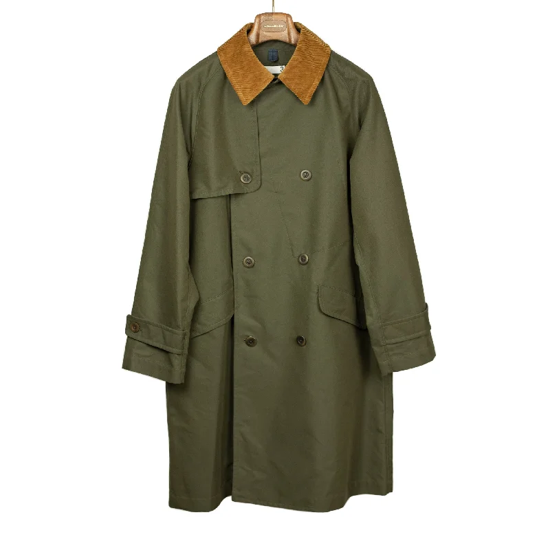 cotton-polyester-chambray-gabardine-cloth-double-breasted-raglan-sleeve-trench-coat-olive-60003