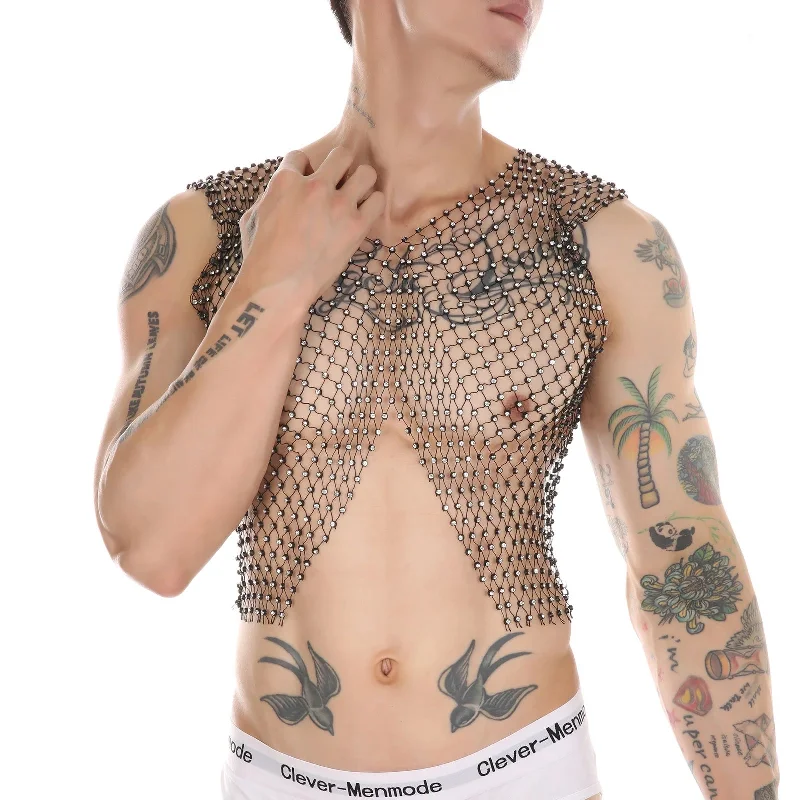 glitter-midriff-rhinestone-fishnet-vest