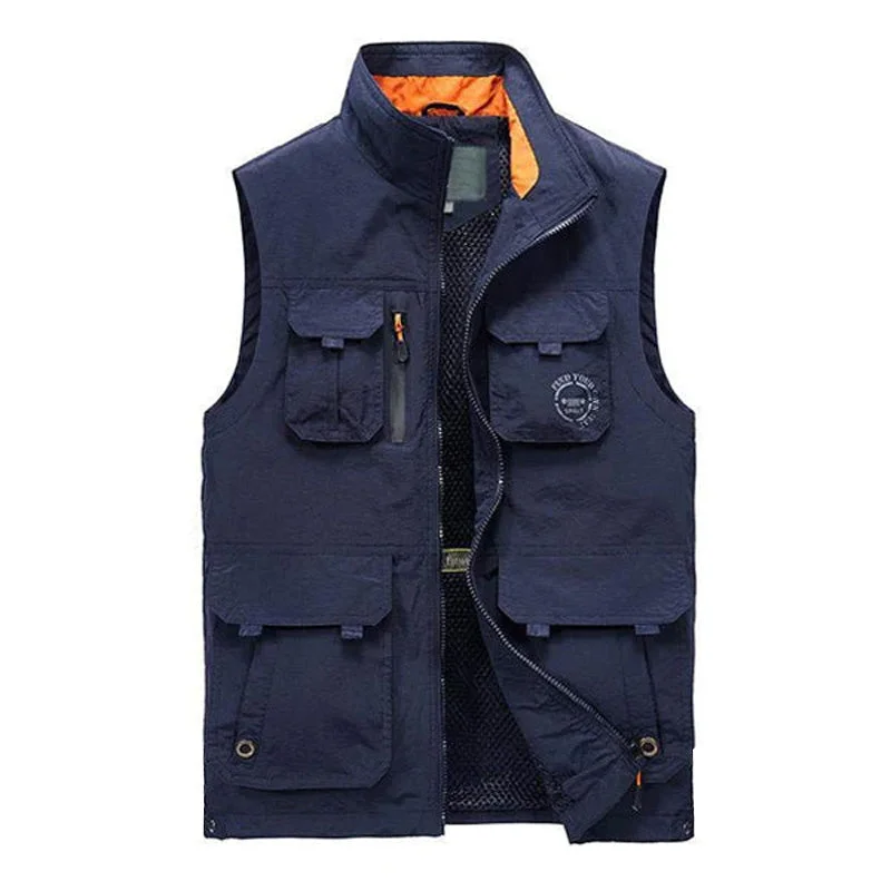 MEN'S LOOSE STAND COLLAR VEST 82332258W