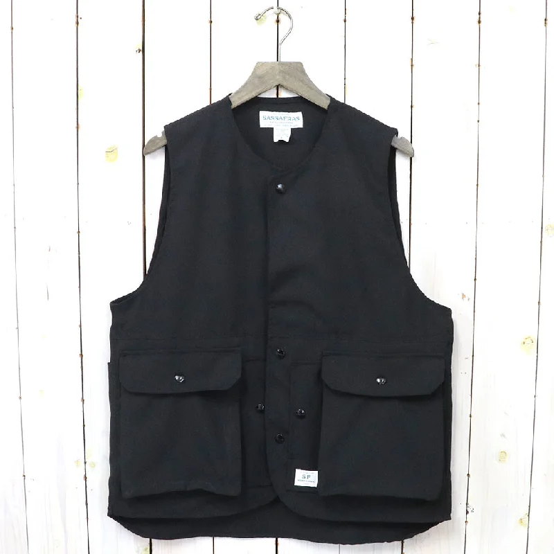 SASSAFRAS『CULTIVATOR VEST(WOOL LIKE TROPICAL)』(BLACK)