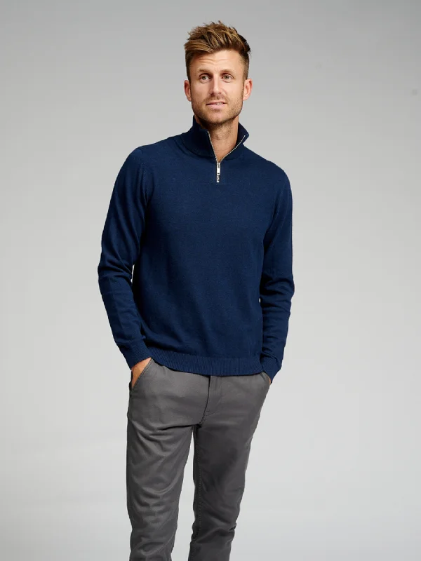 Basic Knit High Neck - Navy