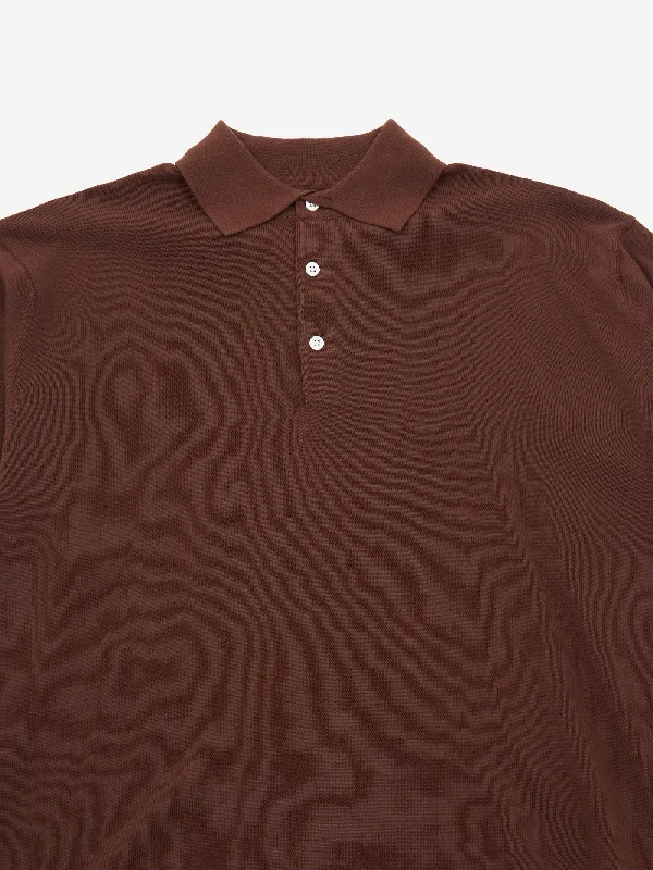 beams-plus-knit-polo-12g-brown