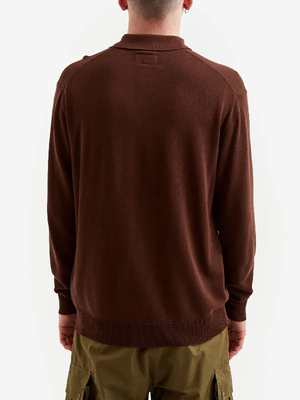 beams-plus-knit-polo-12g-brown