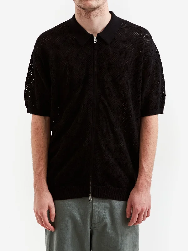 beams-plus-zip-knit-mesh-polo-mesh-black