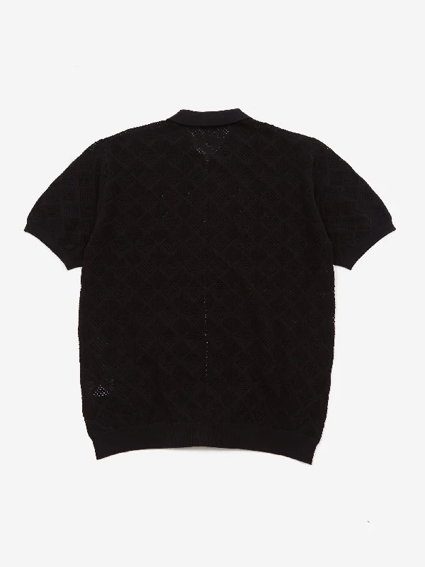 beams-plus-zip-knit-mesh-polo-mesh-black