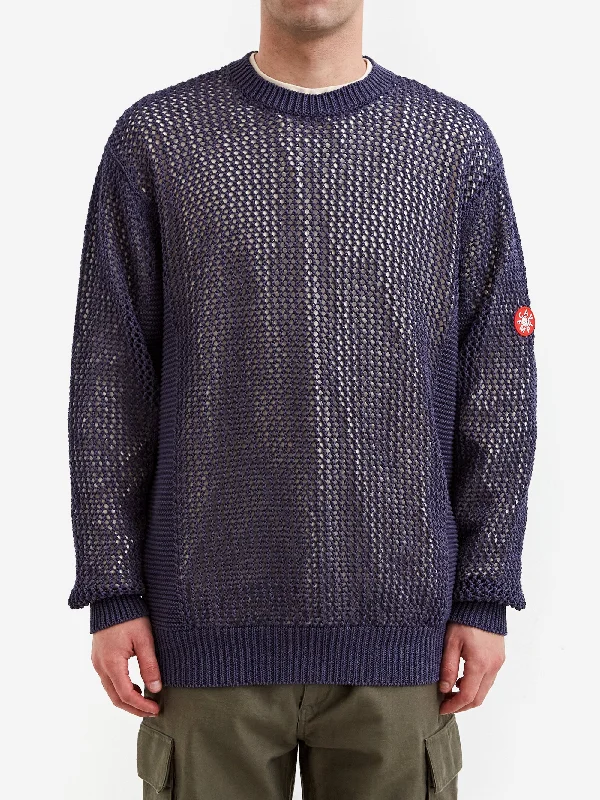 c-e-cav-empt-side-rib-loose-net-knit-blue