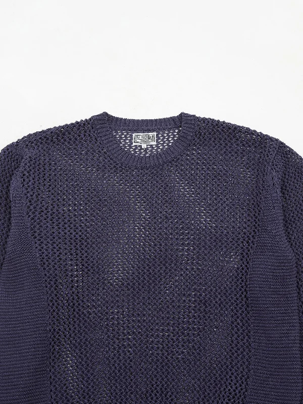 c-e-cav-empt-side-rib-loose-net-knit-blue