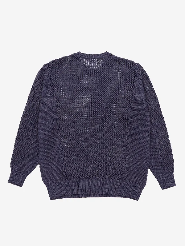 c-e-cav-empt-side-rib-loose-net-knit-blue