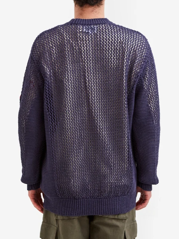 c-e-cav-empt-side-rib-loose-net-knit-blue