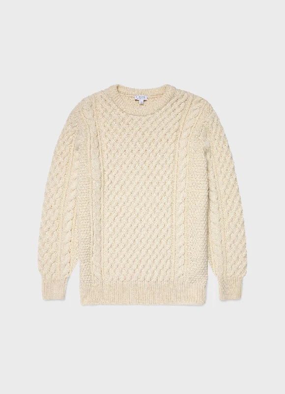 Men's Cable Knit Jumper in Ecru