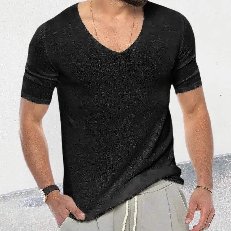 mens-casual-solid-color-v-neck-short-sleeved-knit-sweater-05621460y