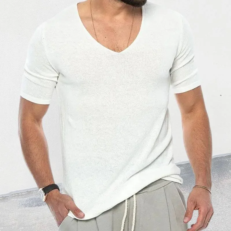 mens-casual-solid-color-v-neck-short-sleeved-knit-sweater-05621460y