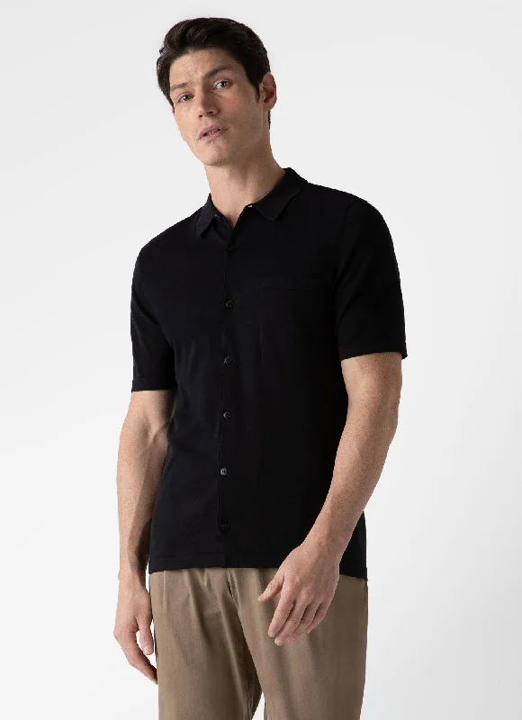 mens-sea-island-cotton-knit-short-sleeve-shirt-in-black