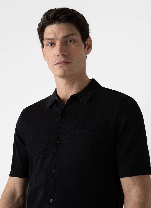 mens-sea-island-cotton-knit-short-sleeve-shirt-in-black