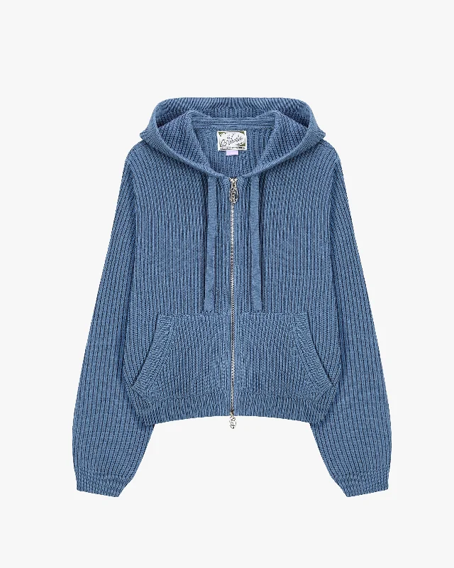 KNIT ZIPPER BLUE