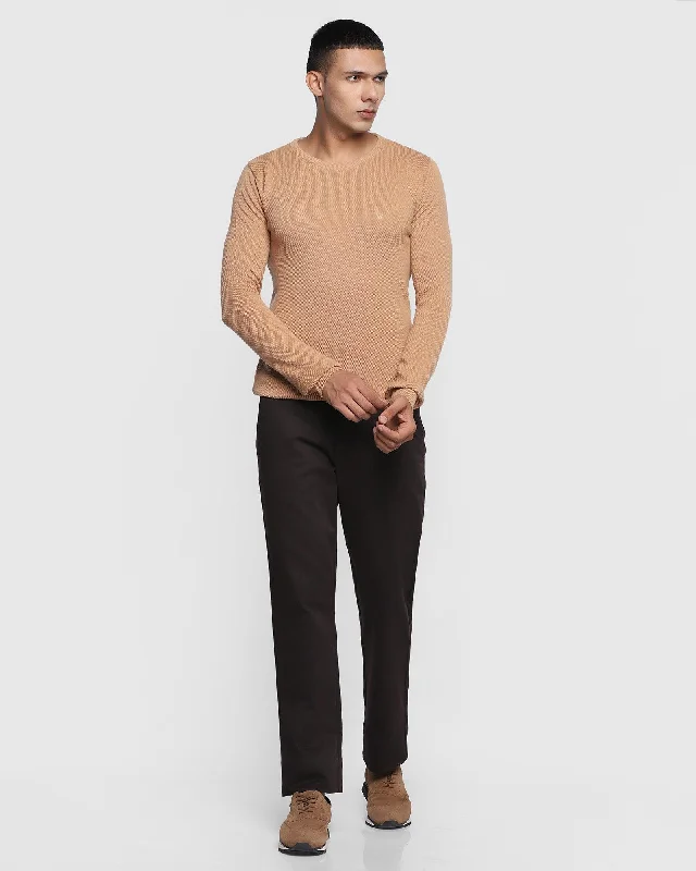 textured-crew-neck-sweater-in-brown-tan-delta