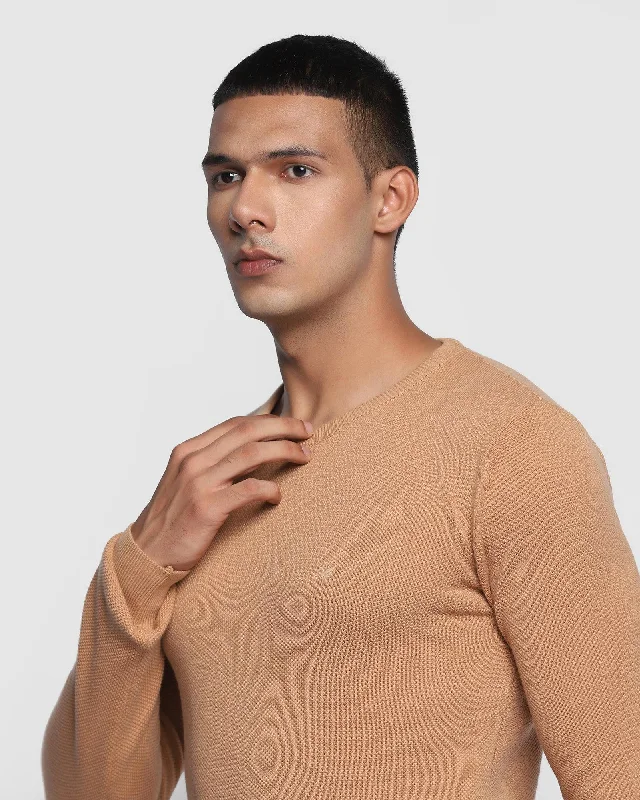 textured-crew-neck-sweater-in-brown-tan-delta