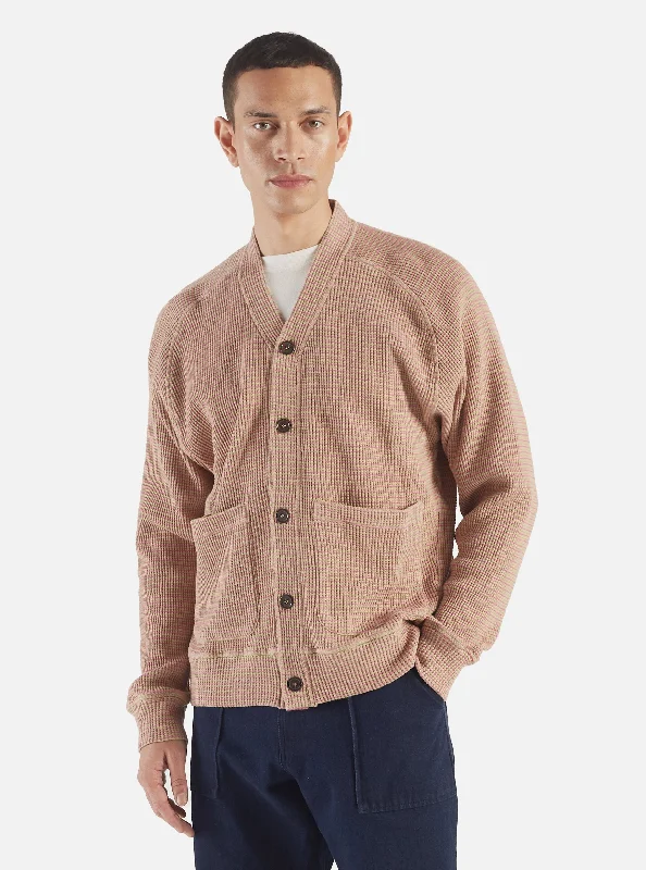 Universal Works Dickie Cardigan in Summer Oak Fluro Cotton