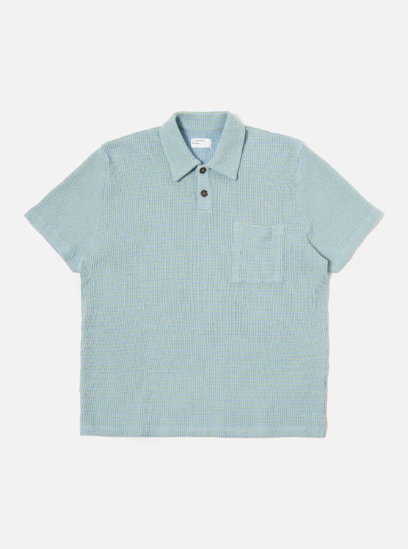 universal-works-s-s-newlyn-polo-in-sky-fluro-stripe