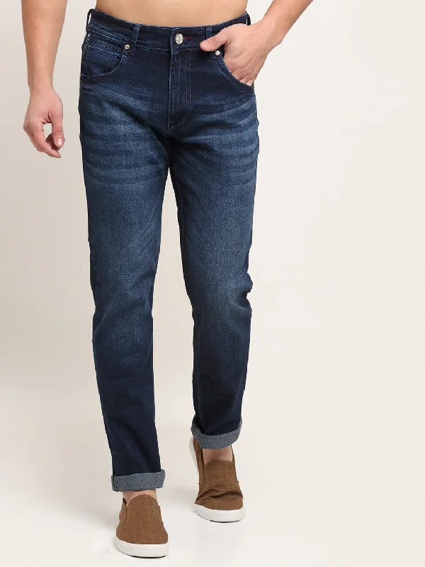 Cantabil Dark Carbon Blue Men's Jeans