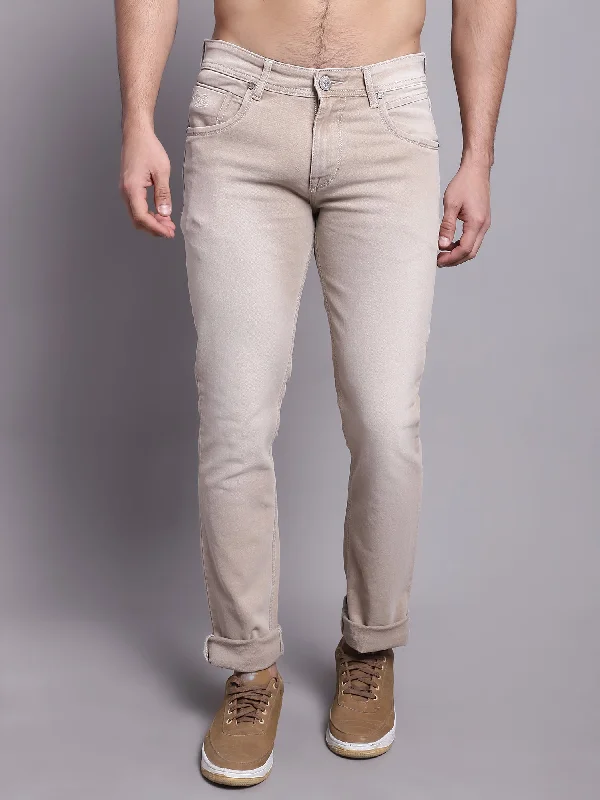 Cantabil Men Beige Stretchable Jeans