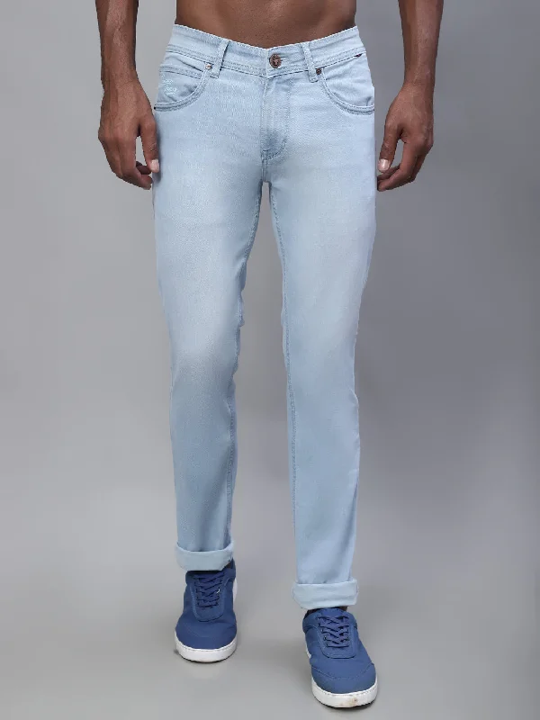 Cantabil Men Light Carbon Blue Jeans