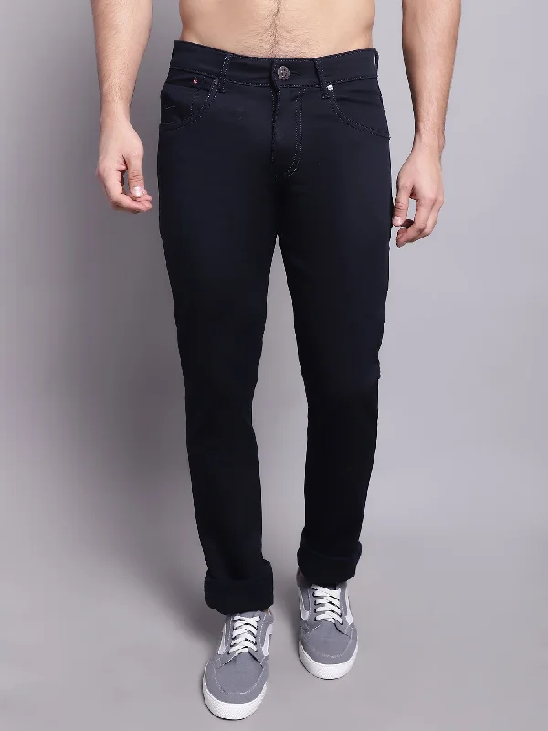 Cantabil Men Navy Blue Stretchable Jeans