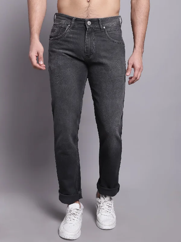 Cantabil Men Dark Grey Stretchable Jeans