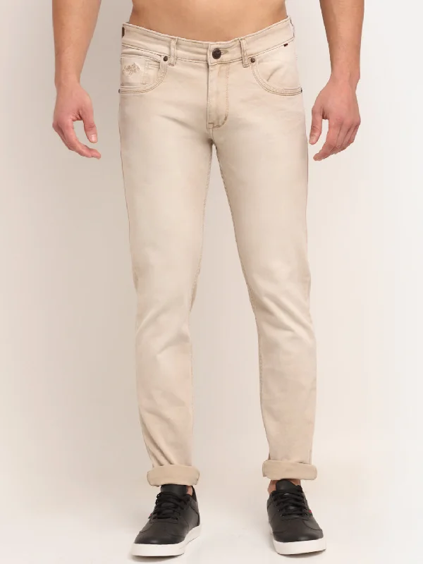 Cantabil Men's Beige Jeans