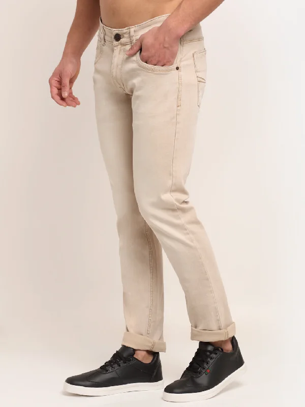 Cantabil Men's Beige Jeans