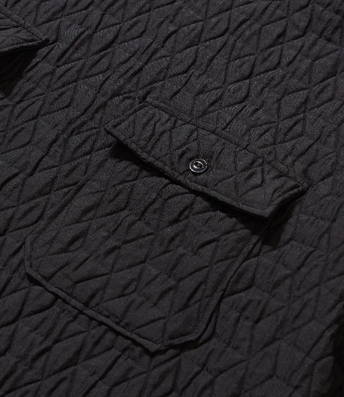 Engineered Garments Cagoule Shirt - Black Polyester Geo Quilt