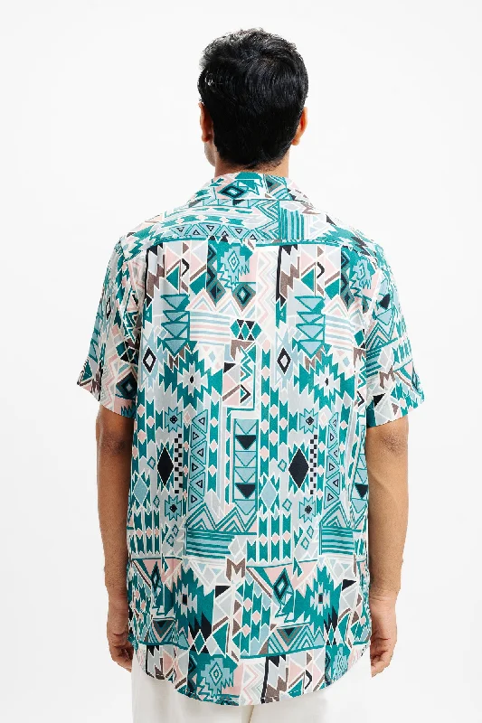 Green Puzzled Printed Shirt