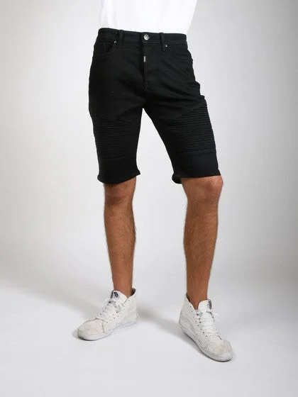 Jamie Solid Black Knitted Biker Shorts