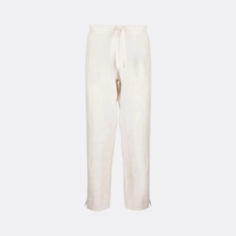 Linen Drawstring Trousers (Beige)