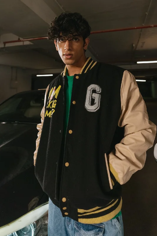 Men's Black Rising Varsity Jacket