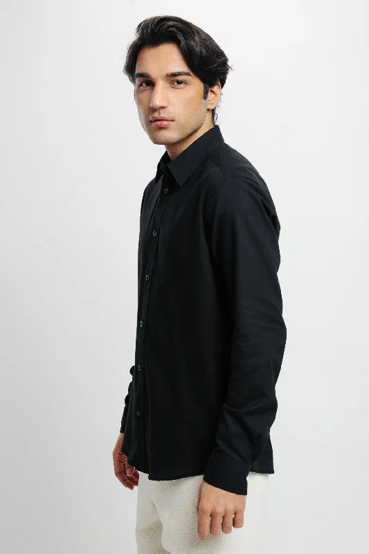 Men's Black Solid Shirt