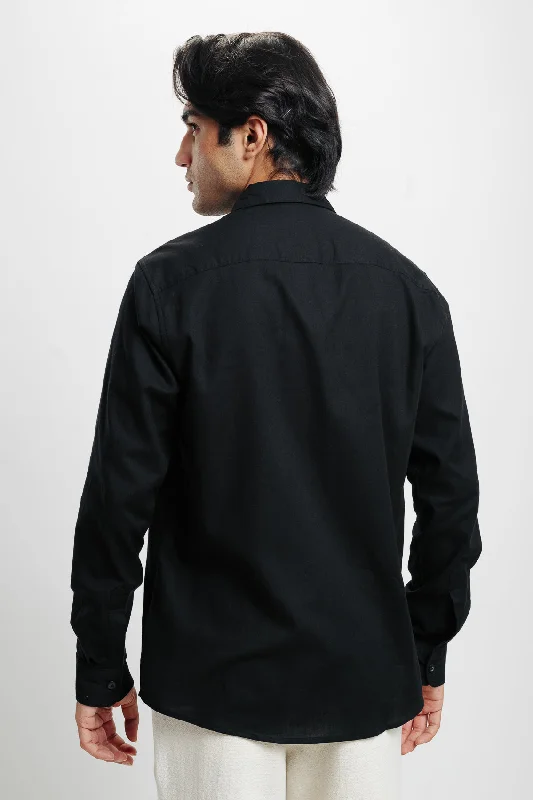 Men's Black Solid Shirt