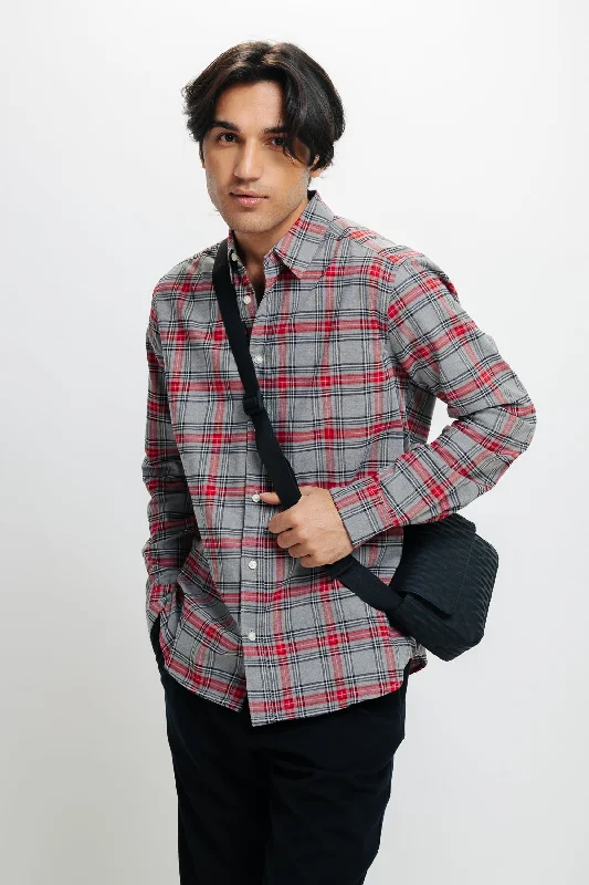 Men's Red Checked Shirt