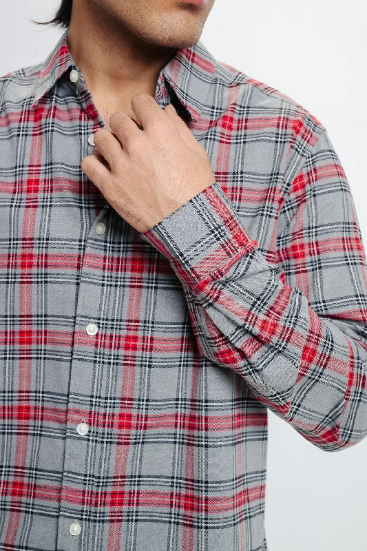 Men's Red Checked Shirt