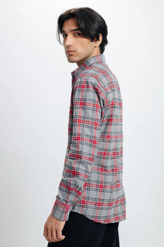 Men's Red Checked Shirt