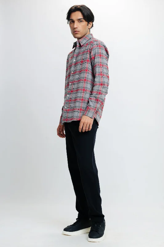 Men's Red Checked Shirt