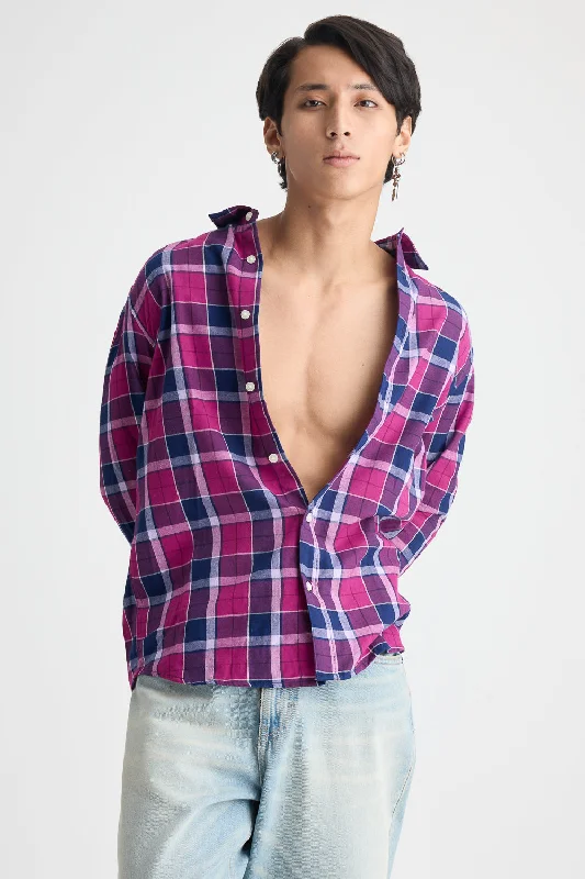 Men's Pink Checkered Shirt