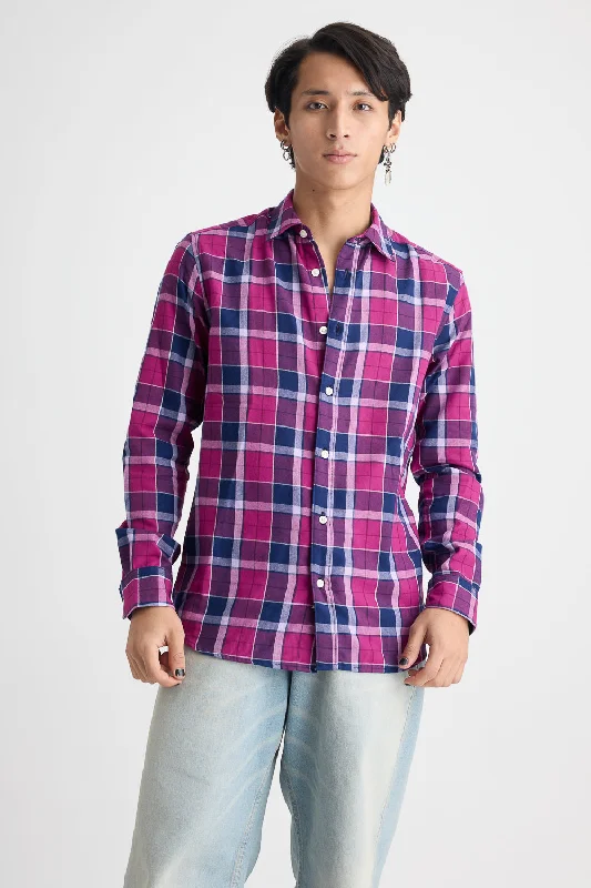 Men's Pink Checkered Shirt