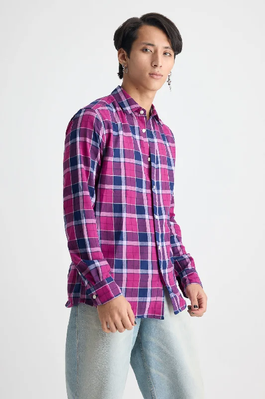 Men's Pink Checkered Shirt